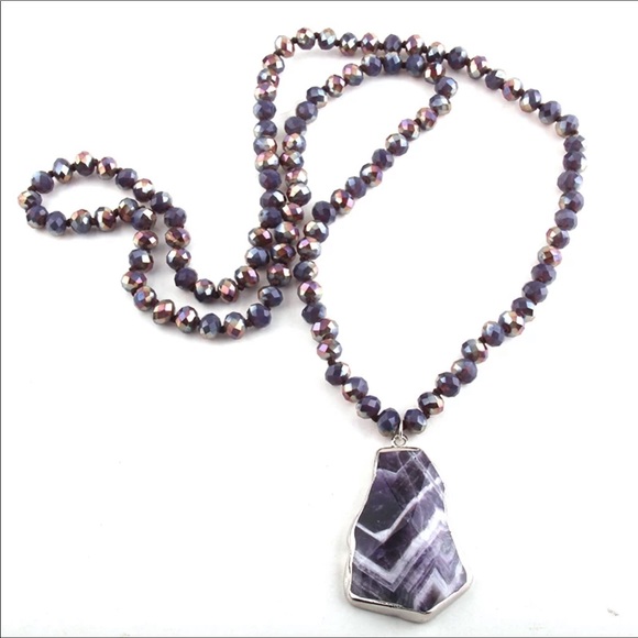 Jewelry - ( FINAL PRICE) Purple Crystal/Stone Pendant